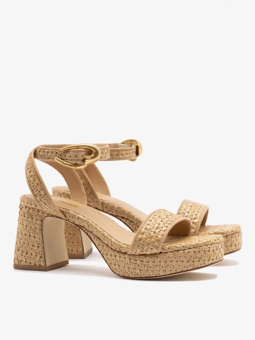 Larroude Dolly Verona Raffia Sandal NIB